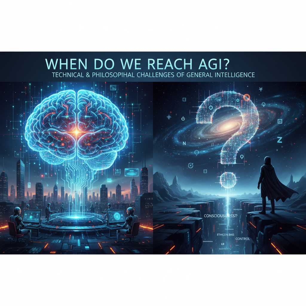 متى نصل إلى AGI؟ التحديات التقنية والفلسفية للذكاء العام.